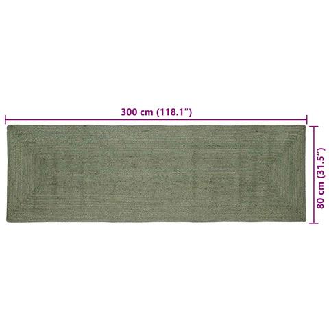 Tappeti per area Rettangolare Verde Oliva 80 x 300 cm Juta - Foto 7