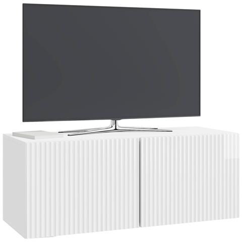 Mobile Porta TV da Muro Bianco Lucido 78,5 x 31 x 30 cm - Foto 2