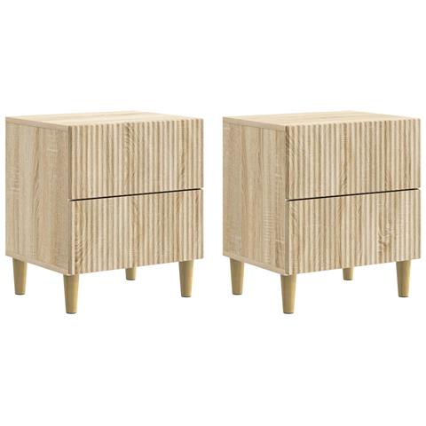 Armadio da Notte 2 pcs Rovere Sonoma 43 x 34,5 x 48 cm - Foto 1