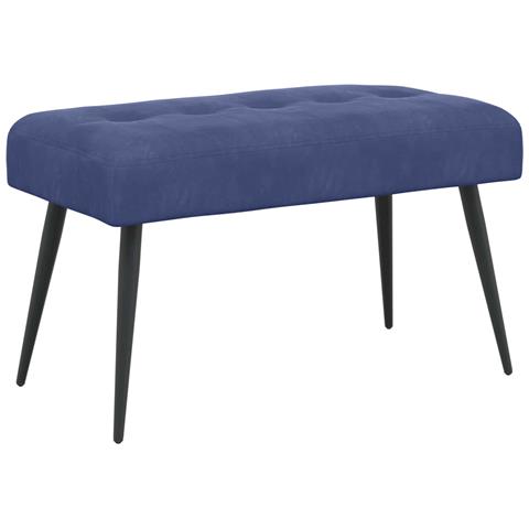 Panchina con bottoni imbottiti Blu Polizia 80 x 40 x 46 cm - Foto 1