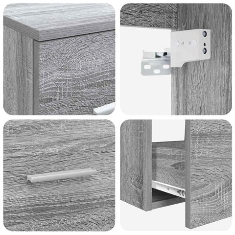 Set di mobili per il bagno 3 pz Sonoma grigio - Foto 2