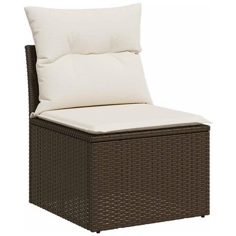 Set di divani 6 pz Marrone e Bianco Crema - Foto 10