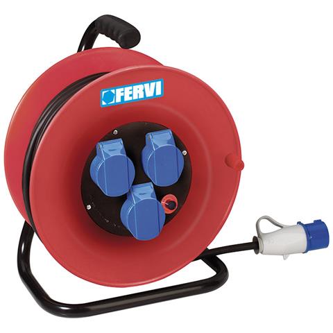 Prolunga Corrente Avvolgicavo Presa Industriale Mt 30 Sezione 3x2,5 Fervi A010/3 - Foto 2