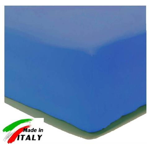 Lenzuolo Di Sotto Letto Matrimoniale Maxi Cotone Con Angoli Ed Elastico Tinta Unita Colore Avio - Foto 1
