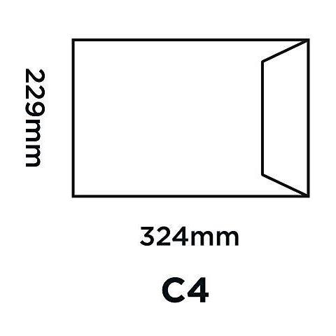 Puramente Ogni Giorno C4 324 X 229 Mm 90 Gsm Guarnizione Di Auto Pocket Buste (12891100 Pr) Bianco - Confezione Da 100 - Foto 2
