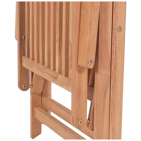 Sedie Reclinabili da Giardino 4 pz in Legno Massello di Teak - Foto 2