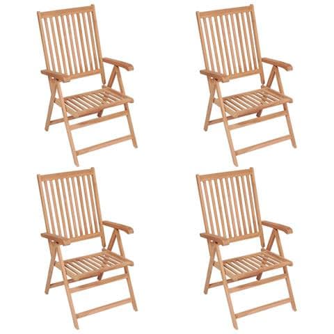 Sedie Reclinabili da Giardino 4 pz in Legno Massello di Teak - Foto 1