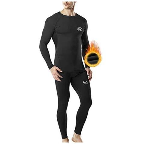 Underwear Set Termica Uomo Strato Inverno Lungo Base Manica Suit Quick Dry Johns Lungo Compressione Per Allenamento Di Fondo Corsa Escursionismo Nero - Foto 1
