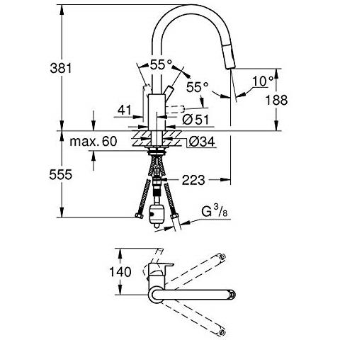 Miscelatore Feel Monocomando per Lavello con Doccetta Colore Cromato - Foto 5