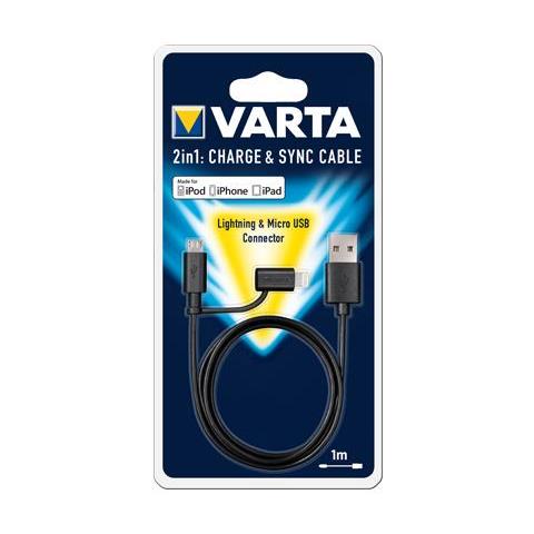 57943101401 Cavo Usb 1 M Usb A Micro-usb B / lightning Nero - Foto 1