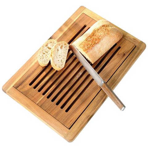 Tagliere Per Pane Con Serbatoio Briciole, Legno Di Acacia, 47 X 32 Cm - Foto 1