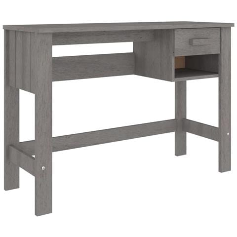 Scrivania Grigio Chiaro 110x40x75 Cm In Legno Massello Di Pino - Foto 1