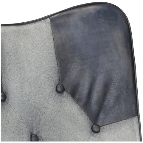 Poltrona Wingback Grigia In Vera Pelle - Foto 2