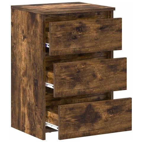 Comodini Rovere Fumo 2 pz 40x35x62,5 cm in Legno Multistrato - Foto 2