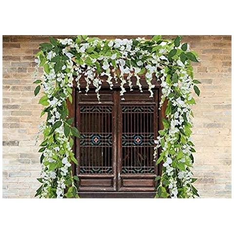 Pianta Di Glicine Artificiale Bianco /verde 1 8 M Confezione Da 4 - Foto 5