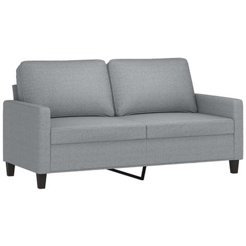 Divano A 2 Posti Grigio Chiaro 140 Cm In Tessuto - Foto 1