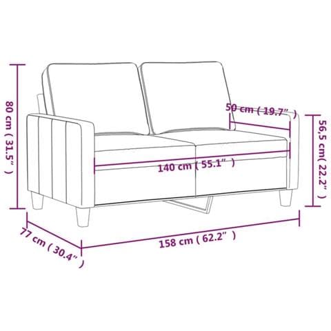 Divano A 2 Posti Grigio Chiaro 140 Cm In Tessuto - Foto 7