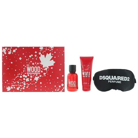 Set Dsquared 2: Red Wood, Eau De Toilette, For Women, 50 Ml + Red Wood, Shower Gel & Shampoo 2-in-1, 50 Ml + Dsquared, Sleep Mask, Black, Universal - Foto 2