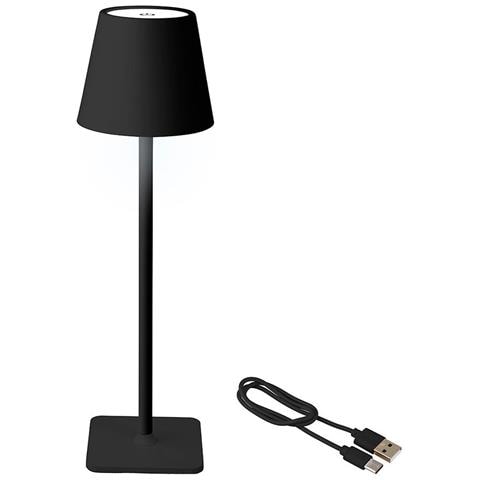Lampada Led Da Tavolo 894376 Nero Metallo 17 Cm Ricaricabile - Foto 1