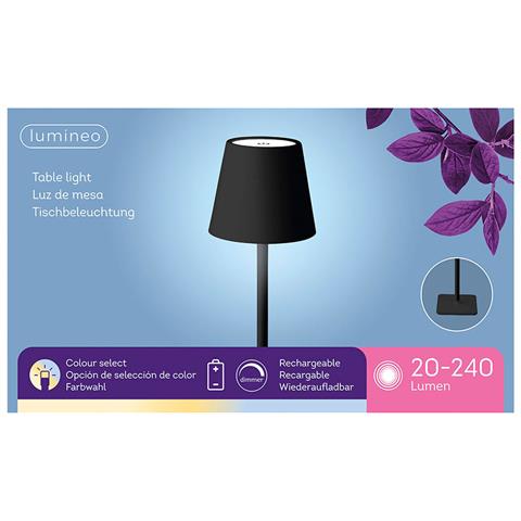 Lampada Led Da Tavolo 894376 Nero Metallo 17 Cm Ricaricabile - Foto 2