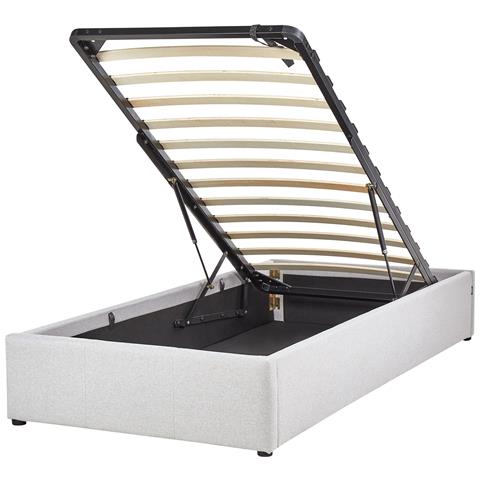 Letto Singolo Contenitore Tessuto Grigio Chiaro 90 X 200 Cm Dinan - Foto 8