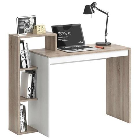 Scrivania Con Libreria 4 Ripiani Tavolo Porta Pc Computer In Legno Casa Ufficio - Foto 1