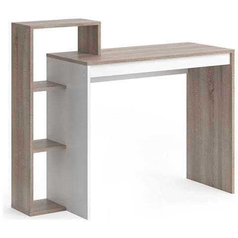 Scrivania Con Libreria 4 Ripiani Tavolo Porta Pc Computer In Legno Casa Ufficio - Foto 5