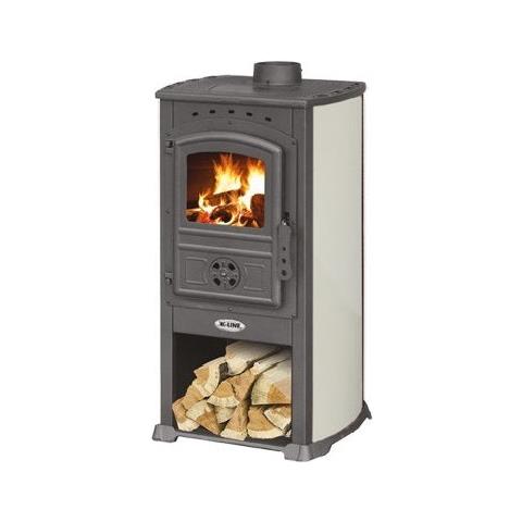 Stufa Riscaldamento A Legna Con Struttura In Acciaio 7,3 Kw Koral - Beige - Foto 1
