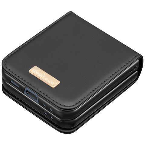 Cover Per Samsung Galaxy Z Flip6 Retro In Pelle Vegan Interno Rigido - Foto 2