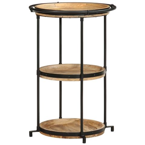 Tavolino Da Salotto 55x83 Cm In Legno Massello Di Mango - Foto 3