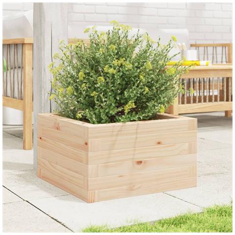 Fioriera Da Giardino 40x40x23 Cm In Legno Massello Di Pino - Foto 3