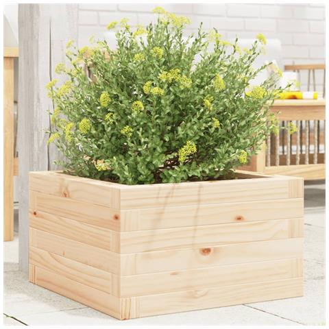 Fioriera Da Giardino 40x40x23 Cm In Legno Massello Di Pino - Foto 1