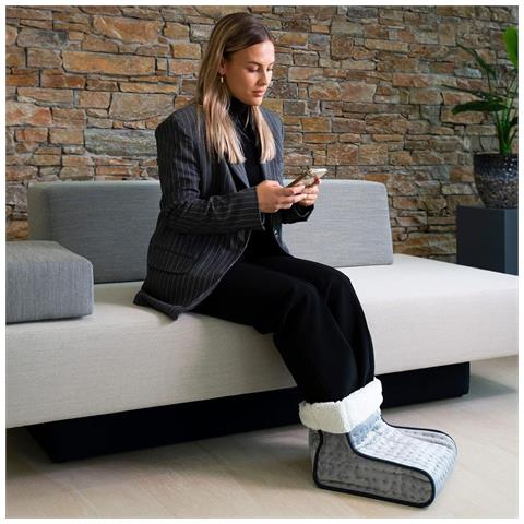 Scalda Piedi Elettrico Ciabattona Scaldapiedi Termico 100W Casa Ufficio Grigio - Foto 2
