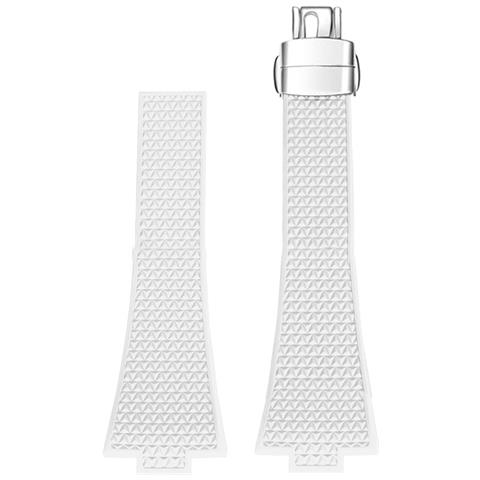 Cinturino In Silicone Bianco Con Fibbia Argentata White 12 Mm - Foto 1