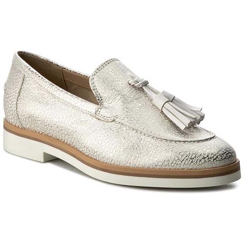 Mocassini Donna Janalee In Pelle Bianca 37 - Foto 3