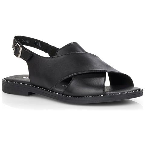 Black Casual Open Sandals Sandali Pelle Scarpe Donna Nero Eu 38, D3650-01 - Foto 2