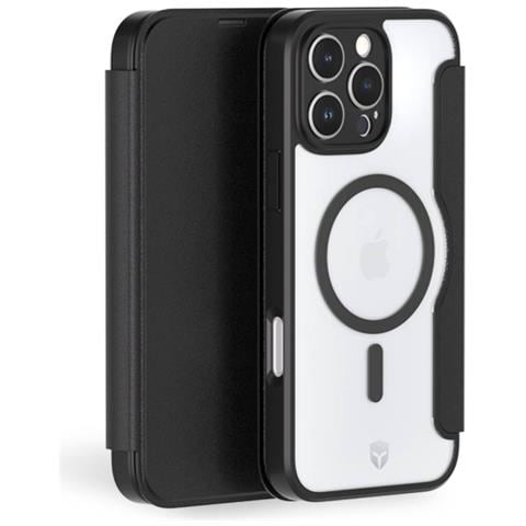 Custodia Protettiva Per Iphone 16 Pro Folio Magsafe Rinforzata, Nero - Foto 1