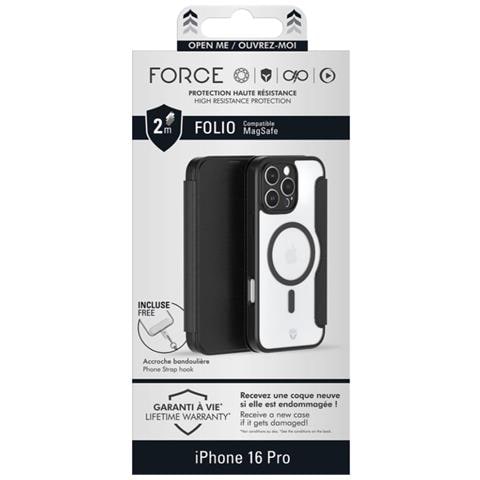 Custodia Protettiva Per Iphone 16 Pro Folio Magsafe Rinforzata, Nero - Foto 2