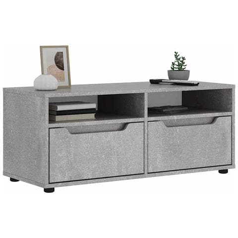 Mobile Tv Visnes Grigio Cemento 100x40x38 Cm Legno Multistrato - Foto 1