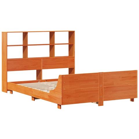 Letto Senza Materasso Marrone Cera 120x190 Cm In Legno Di Pino - Foto 3
