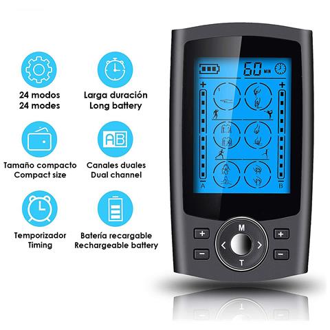 Ems Elettrostimolatore Muscolare Mhd-24 Portatile. 24 Modalità, 2 Canali Duali. Dimensioni Compatte, Batteria Ricaricabile. - Foto 5