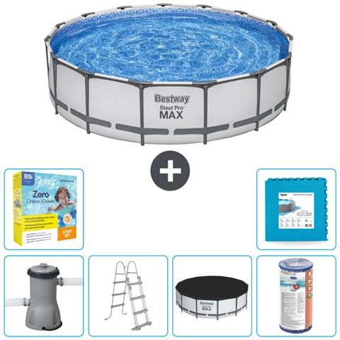 Piscina Fuori Terra - In Giro - 457x122 Cm - Grigio - Include Accessori Coordinati Cb34 - Foto 1