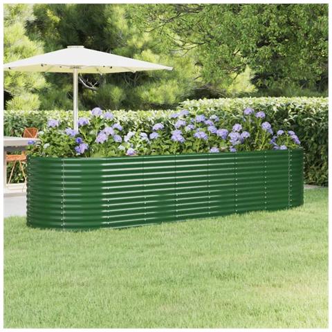 Letto Giardino Acciaio Verniciato A Polvere 322x100x68 Cm Verde - Foto 6