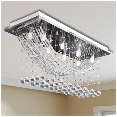 Lusso Casadino - Lampada Da Soffitto Bianca Con Cristalli Di Vetro 8 X G9 29 Cm - Foto 8