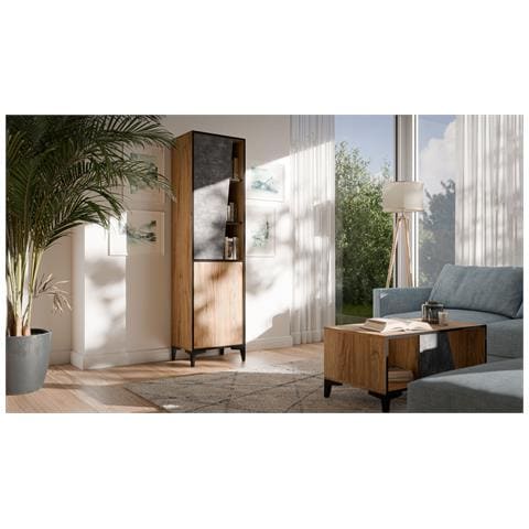 Libreria 2D OVO 50x38xH182,5 rovere /calcestruzzo - Foto 3