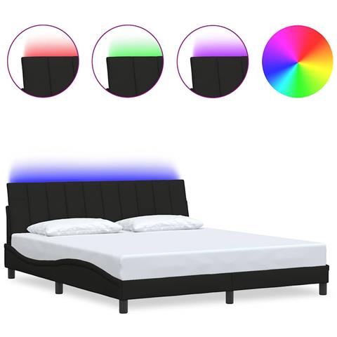 Giroletto senza Materasso Nero 180x200 cm in Tessuto - Foto 1