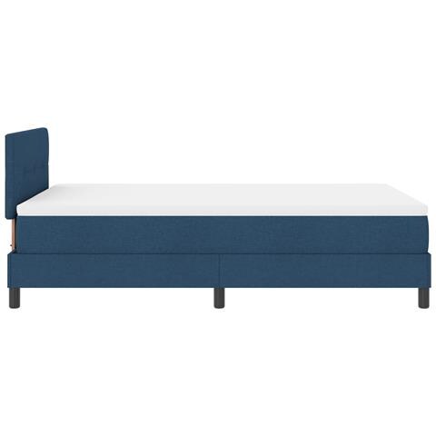Letto con Box Spring e Materasso Blu 120x200 cm Tessuto - Foto 9