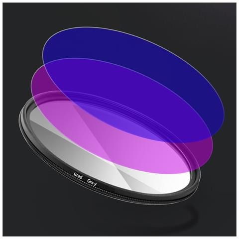 Filtro Sfumato Grigio Rotondo Per Fotocamera: Migliora I Colori E Riduce Il Rossore 55 Mm - Foto 2