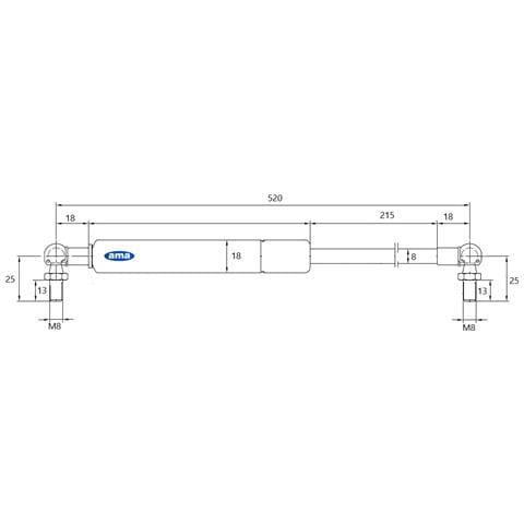 Molla A Gas Estensione Max 520mm 350n Adattabile Same 9208.140.3 - Foto 2