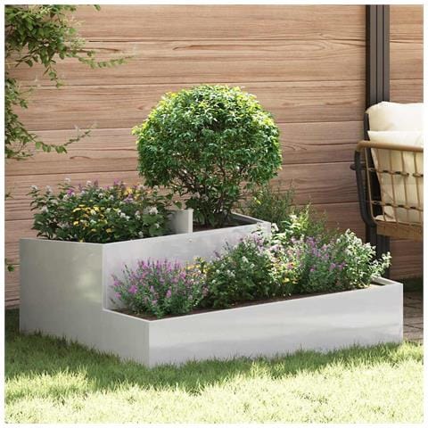 Vaso da giardino Argento 100 x 100 x 50 cm Acciaio inossidabile - Foto 2